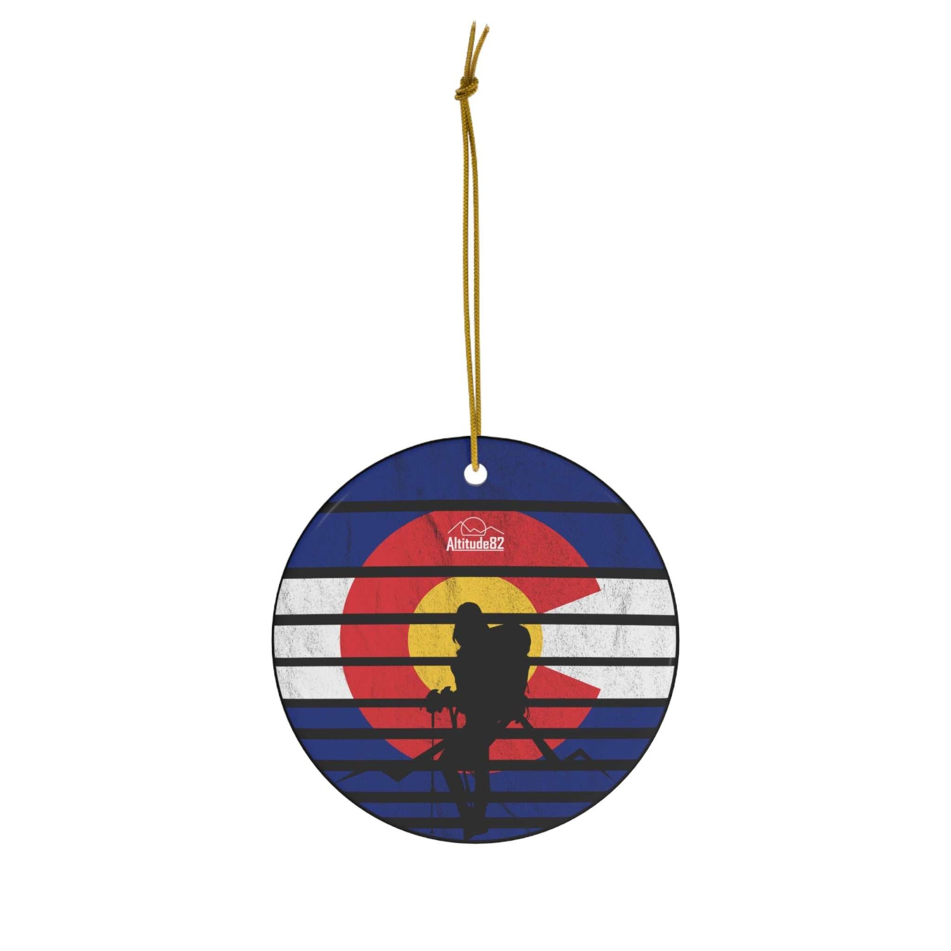 Colorado Retro Hiking Ornament Altitude82