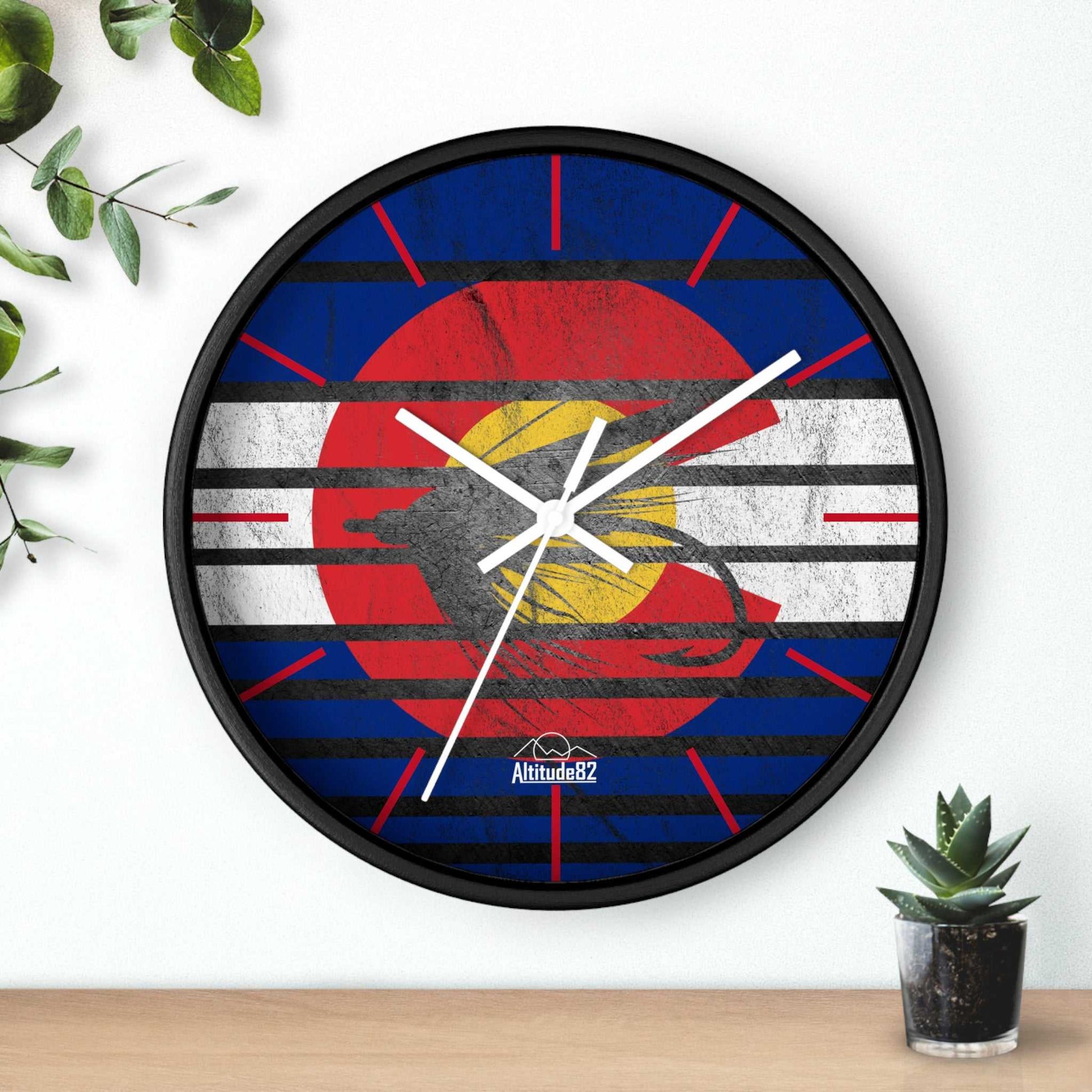 Colorado Fly Fishing Wall Clock Altitude82