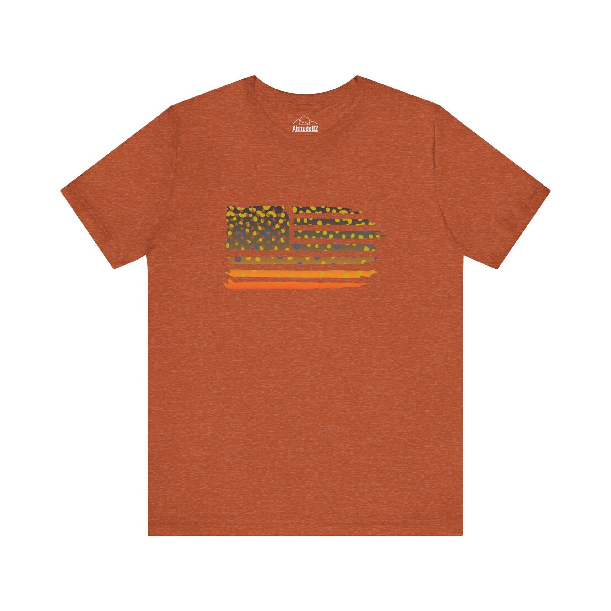 American Flag Brook Trout Fishing Tee