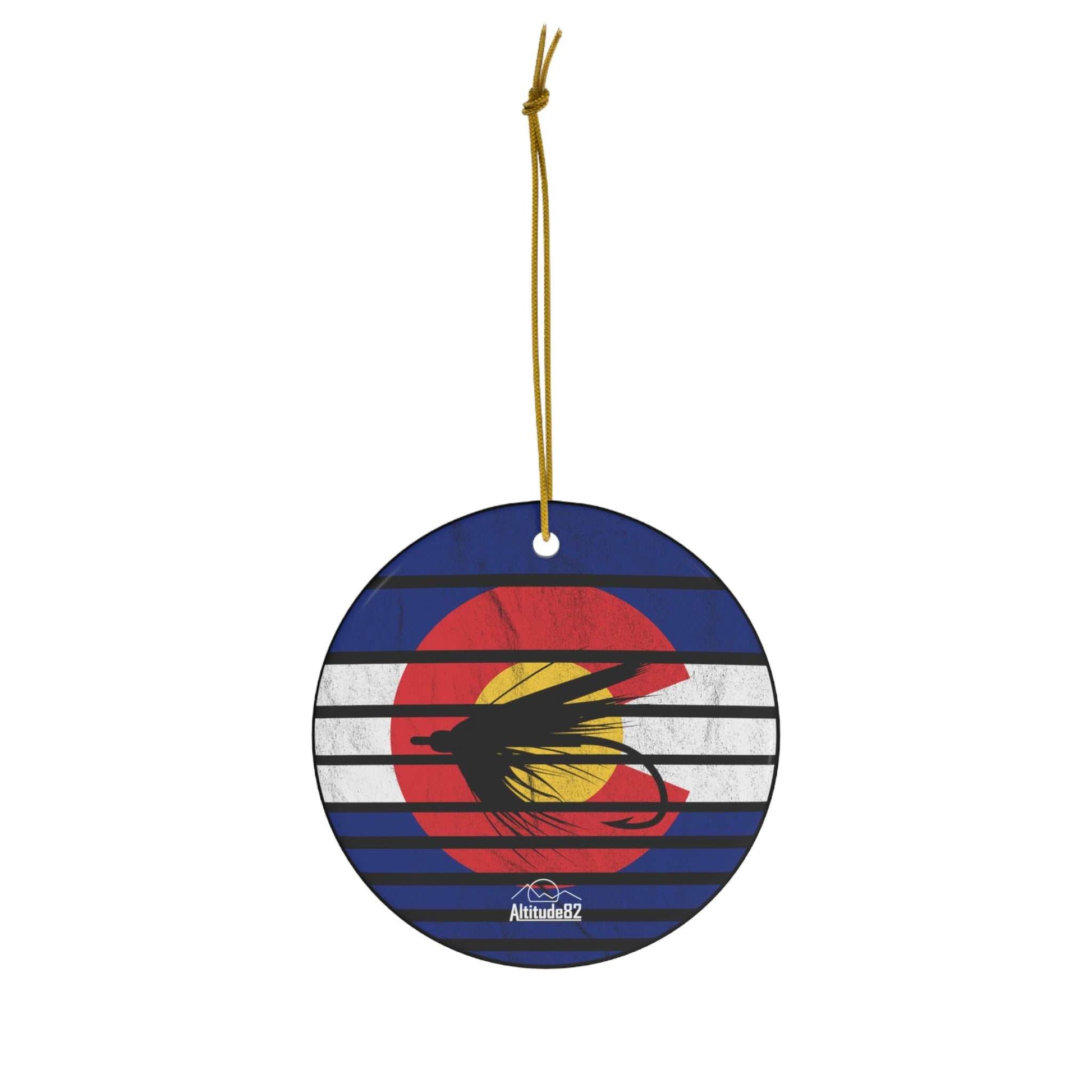 Colorado Fly Fishing Retro Ornament Altitude82