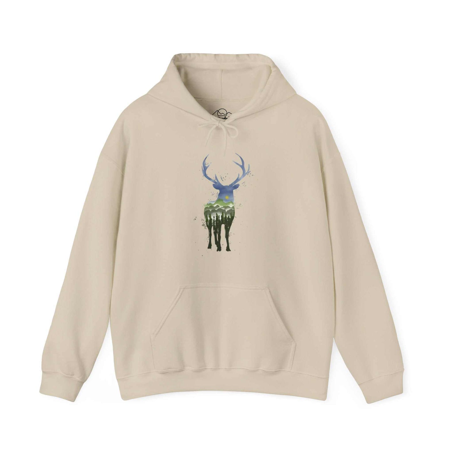 Watercolor Elk Hooded Sweatshirt