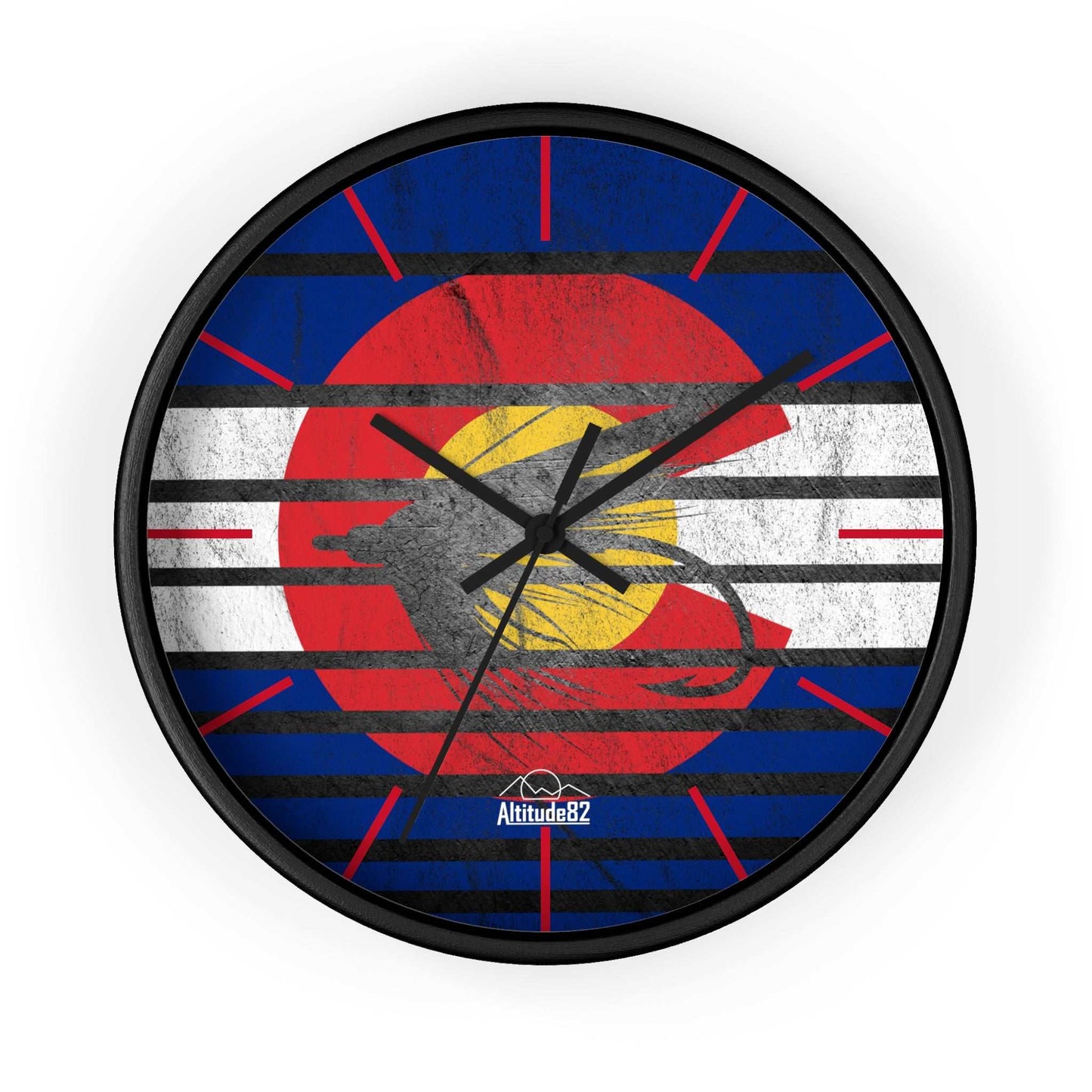 Colorado Fly Fishing Wall Clock Altitude82