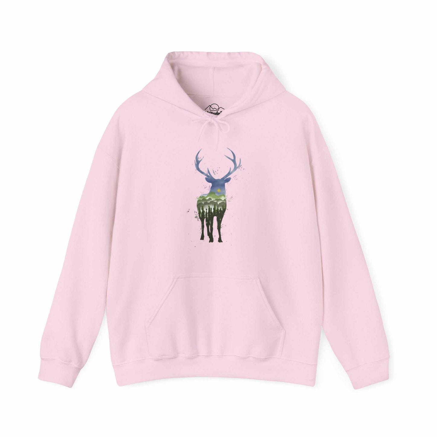 Watercolor Elk Hooded Sweatshirt