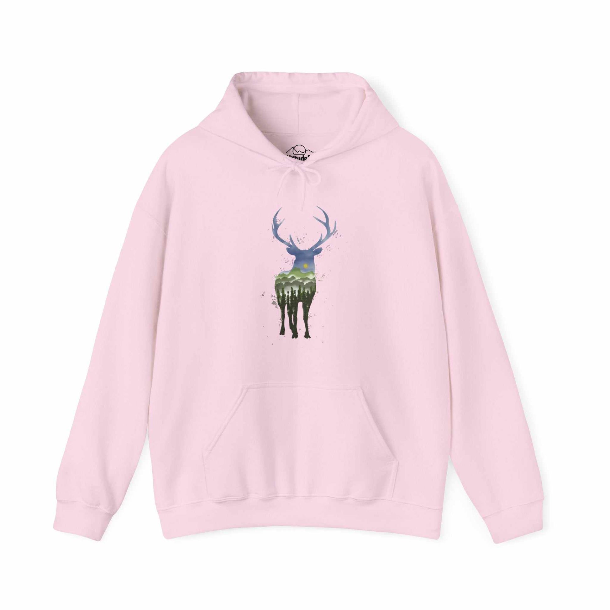 Watercolor Elk Hooded Sweatshirt