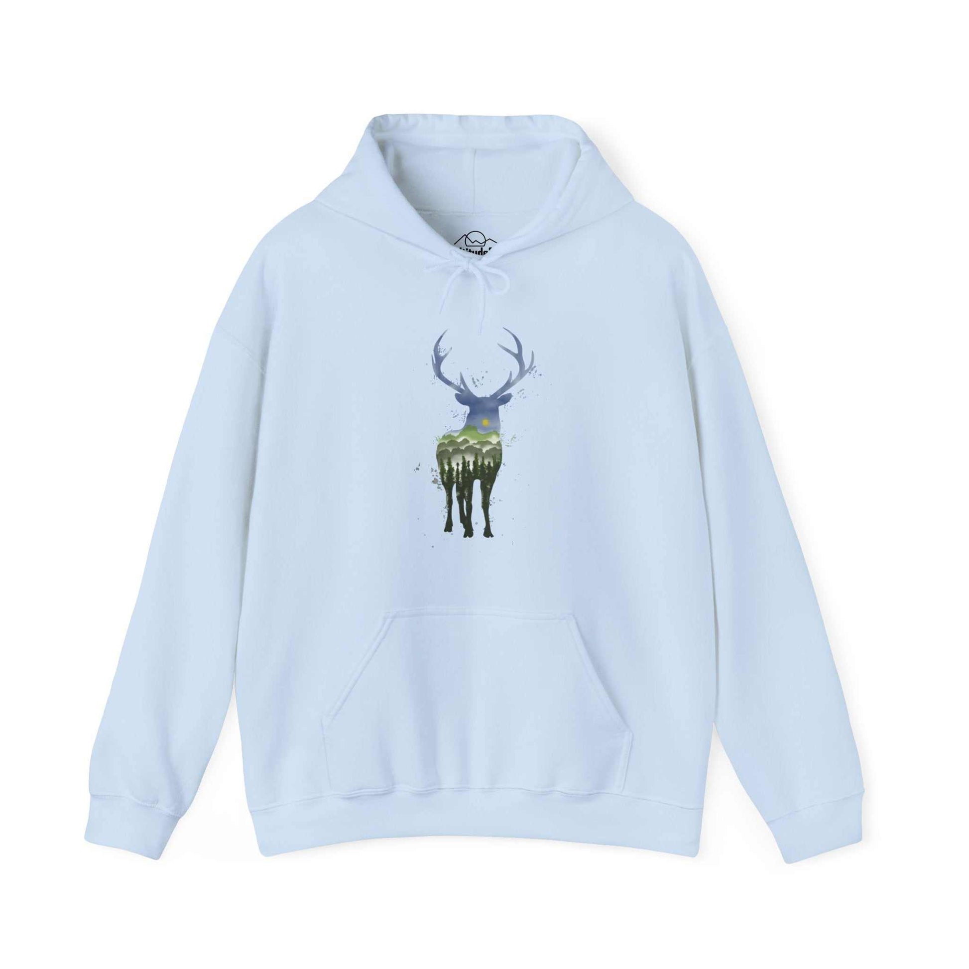 Watercolor Elk Hooded Sweatshirt