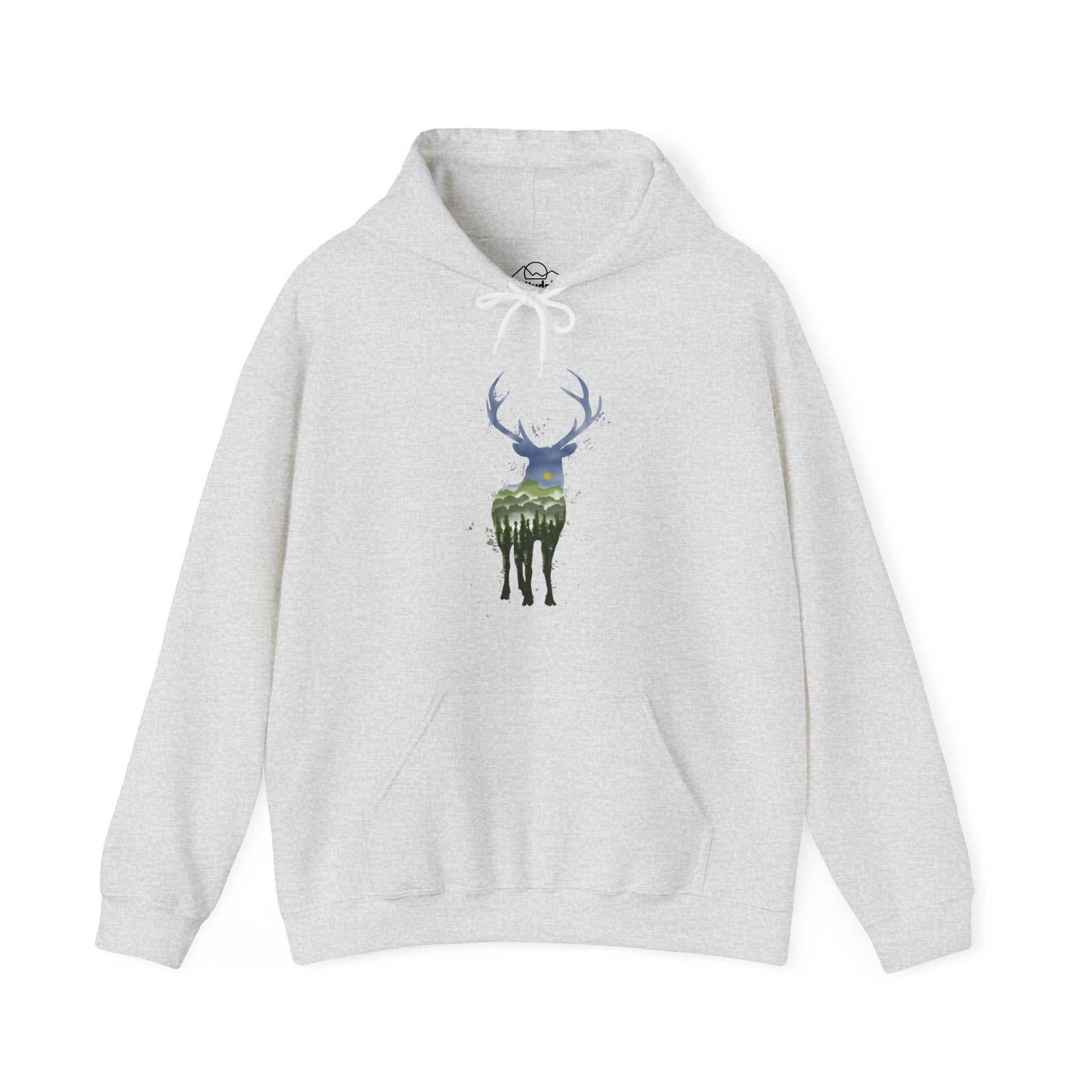 Watercolor Elk Hooded Sweatshirt