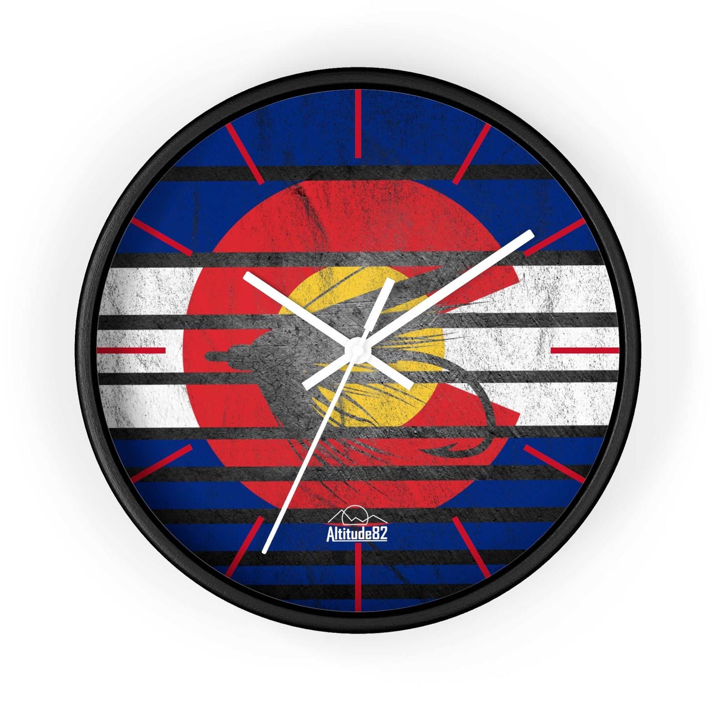 Colorado Fly Fishing Wall Clock Altitude82