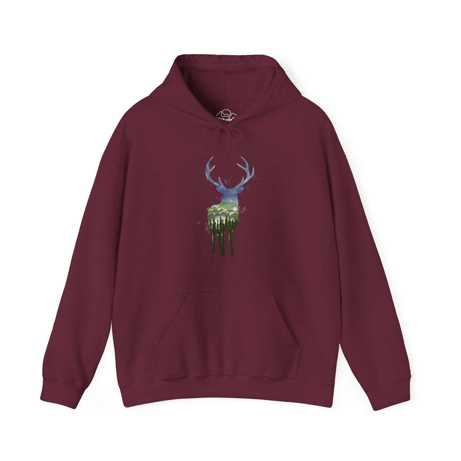 Watercolor Elk Hooded Sweatshirt